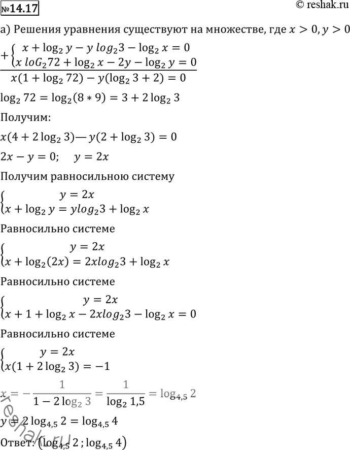 Изображение Упр.14.17 ГДЗ Никольский Потапов 11 класс